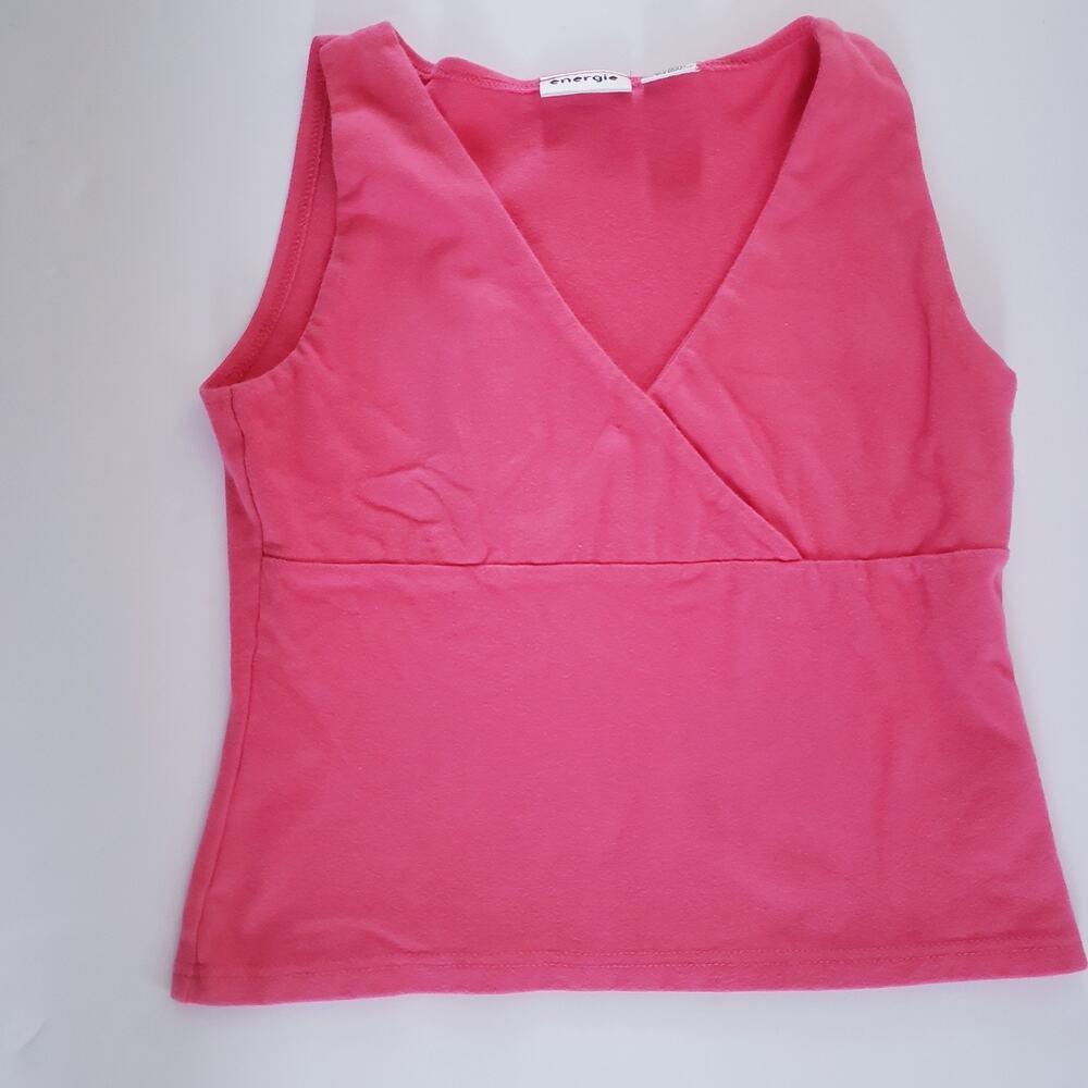 Energie Pink Sleeveless Top Crossover V-neckline & Empire Waist. X-large #A32PJ